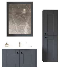 Teta Home Togo Banyo Dolabı Seti 100x49,5x84 cm Antrasit Ayaklı