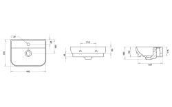 Turavit Luna Slim Lavabo 45 cm Kapuçino