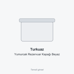 Turkuaz Yumurcak Rezervuar Kapağı Beyaz