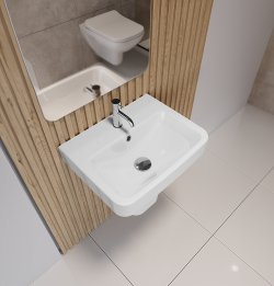 Turkuaz Duru Lavabo 55x45 cm Beyaz uygulama örneği