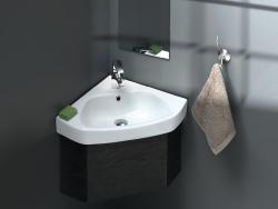Turkuaz Arda Köşe Lavabo 46x46 cm Beyaz uygulama örneği