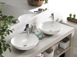 Turkuaz Tezgah Üstü Lavabo Zero Ø46 cm Beyaz uygulama örneği