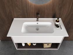 Turkuaz Blue Etajerli Lavabo 70x47 cm Beyaz uygulama örneği