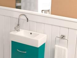 Turkuaz City Tezgah Üstü Lavabo (Batarya Deliği Solda) 25x50 cm Beyaz uygulama örneği
