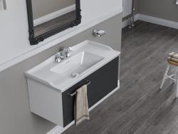Turkuaz Kapadokya Etajerli Lavabo 80x48 cm Beyaz uygulama örneği