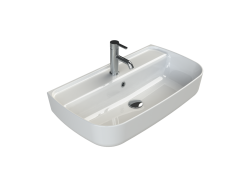 Turkuaz Aqua Tezgah Üstü Lavabo 75x42 cm Beyaz