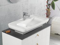 Turkuaz Lal Tezgah Üstü Lavabo 80x42 cm Beyaz uygulama örneği