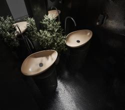 Turkuaz Olive Tezgah Üstü Lavabo 61x35 cm Beyaz uygulama örneği