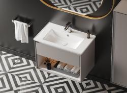 Turkuaz Arte Plus Etajerli Lavabo 55x36 cm Beyaz uygulama örneği