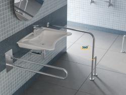 Turkuaz Lavabo Bedensel Engelli 60x50 cm Beyaz uygulama örneği