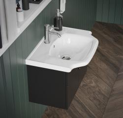 Turkuaz Yeni Klasik Etajerli Lavabo 55x48 cm Beyaz uygulama örneği