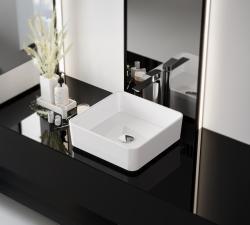 Turkuaz Suit Square Tezgah Üstü Lavabo 40x40 cm Beyaz uygulama örneği