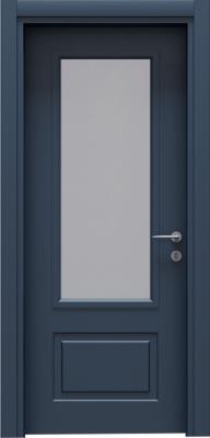 VARIODOR Alize Premium Style Belize Mavi Camlı 45x198 PVC İç Kapı Yavru Kanat