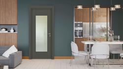 VARIODOR Alize VDA-50 Modern Antrasit Camlı 90x205 PVC İç Kapı