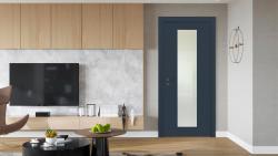 VARIODOR Alize VDA-100 Belize Mavi Camlı 80x198 PVC İç Kapı