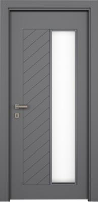 VARIODOR Alize Premium Fishbone Modern Antrasit Camlı 2 90x198 PVC İç Kapı