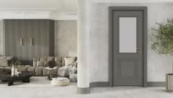 VARIODOR Alize Premium Luxury Modern Antrasit Camlı 70x198 PVC İç Kapı