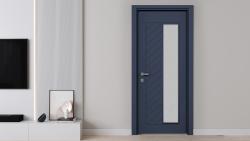 VARIODOR Alize Premium Fishbone Belize Mavi Camlı 2 80x198 PVC İç Kapı