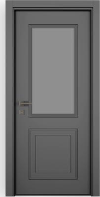 VARIODOR Alize Premium Step Haki Gri Camlı 45x198 PVC İç Kapı Yavru Kanat