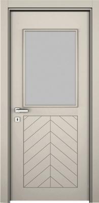 VARIODOR Alize Premium Fishbone Soft Bej Camlı 1 80x205 PVC İç Kapı