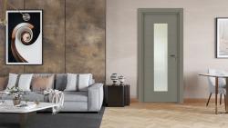 VARIODOR Alize VDA-70 Haki Gri Camlı 90x205 PVC İç Kapı