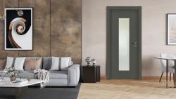 VARIODOR Alize VDA-70 Modern Antrasit Camlı 90x205 PVC İç Kapı