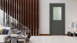 VARIODOR Alize VDA-06 Modern Antrasit Camlı 45x198 PVC İç Kapı Yavru Kanat