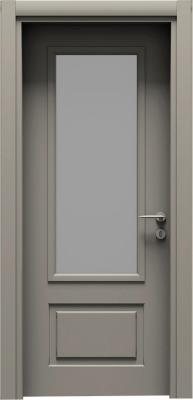 VARIODOR Alize Premium Style Haki Gri Camlı 45x205 PVC İç Kapı Yavru Kanat