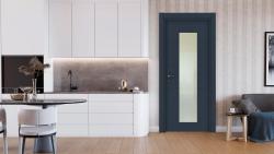 VARIODOR Alize VDA-80 Belize Mavi Camlı 90x205 PVC İç Kapı