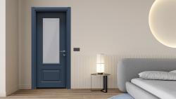 VARIODOR Alize Premium Style Belize Mavi Camlı 90x198 PVC İç Kapı