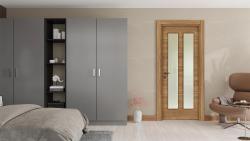 VARIODOR Klasik Teak 21 Camlı 45x198 Melamin İç Kapı Yavru Kanat