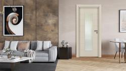 VARIODOR Alize VDA-70 Soft Bej Camlı 45x198 PVC İç Kapı Yavru Kanat