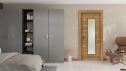VARIODOR Klasik Teak 70 Camlı 80x205 Melamin İç Kapı
