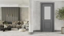 VARIODOR Alize Premium Luxury Haki Gri Camlı 45x198 PVC İç Kapı Yavru Kanat