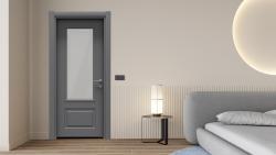 VARIODOR Alize Premium Style Modern Antrasit Camlı 70x198 PVC İç Kapı