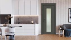 VARIODOR Alize VDA-80 Modern Antrasit Camlı 90x205 PVC İç Kapı