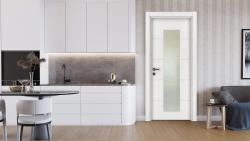 VARIODOR Alize VDA-80 Lake Beyaz Camlı 90x205 PVC İç Kapı