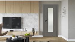 VARIODOR Alize VDA-100 Modern Antrasit Camlı 80x198 PVC İç Kapı