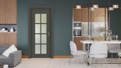 VARIODOR Alize VDA-50 Modern Antrasit G Camlı 80x198 PVC İç Kapı