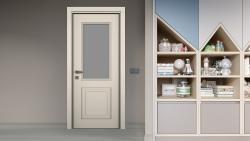 VARIODOR Alize Premium Step Soft Bej Camlı 70x198 PVC İç Kapı