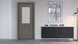 VARIODOR Alize Premium Step Modern Antrasit Camlı 90x198 PVC İç Kapı