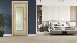 VARIODOR Klasik Akça Meşe 50 Camlı 90x205 Melamin İç Kapı