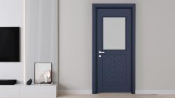 VARIODOR Alize Premium Fishbone Belize Mavi Camlı 1 70x198 PVC İç Kapı