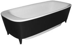 VitrA Water Jewels Küvet — Siyah Ahşap, Krom Sifon, Siyah Ahşap Ayak, 190X90 cm