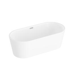 VitrA Geo Freestanding Küvet — 170x80 cm, dikdörten taşmalı sifon, beyaz