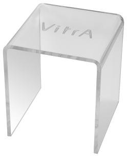 VitrA Duş Oturağı — Şeffaf Akrilik, 34x34x40 cm