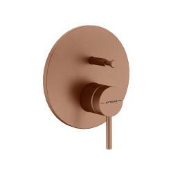 VitrA Minimax Round Ankastre Banyo Bataryası — Minibox Sıva Üstü, Mekanik, Fırçalı Bakır