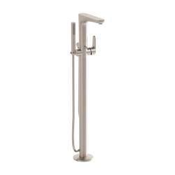 VitrA Root Round Küvet Bataryası — Yerden, El Duşlu, Fırçalı Nikel (0