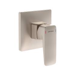 VitrA Root Square Ankastre Duş Bataryası — Sıva Üstü Grubu, Fırçalı Nikel (