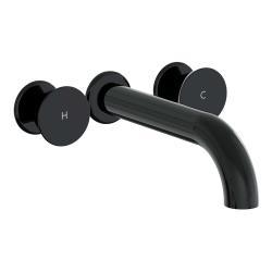 VitrA Liquid Ankastre Lavabo Bataryası — Uzun, Parlak Siyah